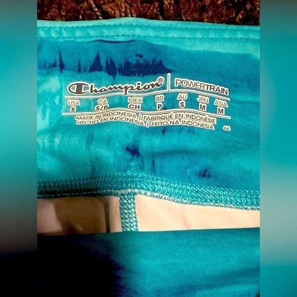 CHAMPION Small Powertrain Blue/White Multicolored Women’s Leggings EUC - Picture 4 of 5